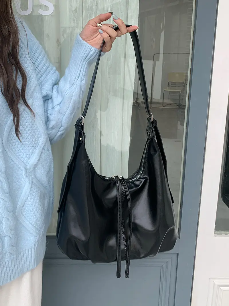 Retro Brown Shoulder Bag for Women Lazy Fashion Korean Style — feature 13