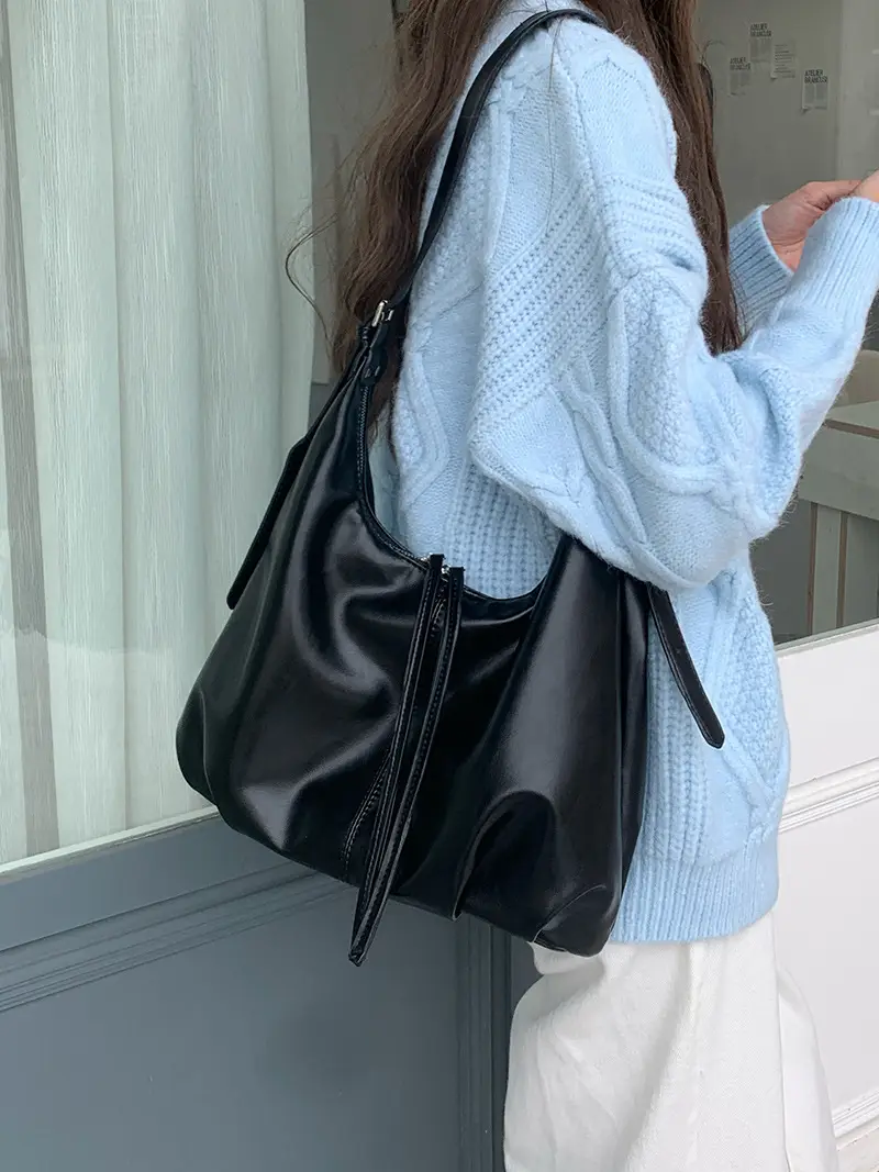 Retro Brown Shoulder Bag for Women Lazy Fashion Korean Style — feature 14