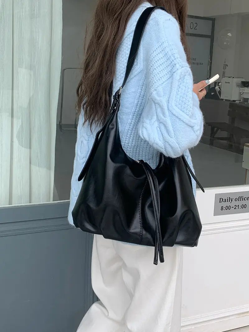 Retro Brown Shoulder Bag for Women Lazy Fashion Korean Style — feature 16