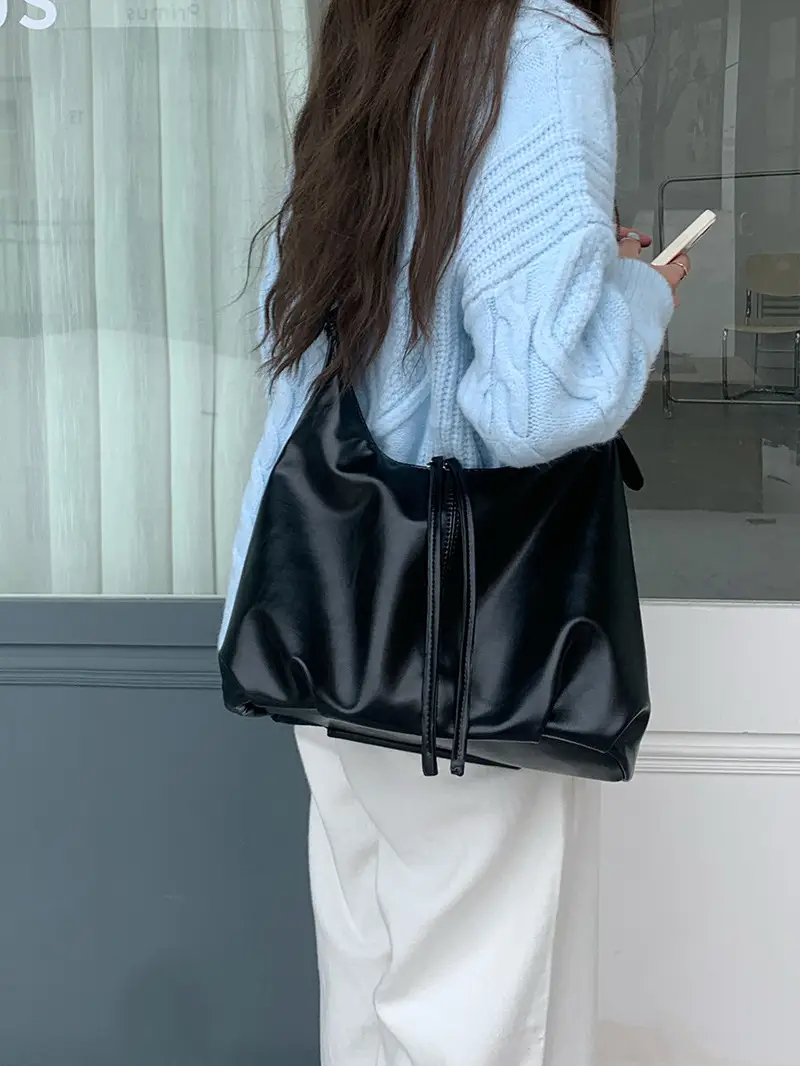 Retro Brown Shoulder Bag for Women Lazy Fashion Korean Style — feature 17