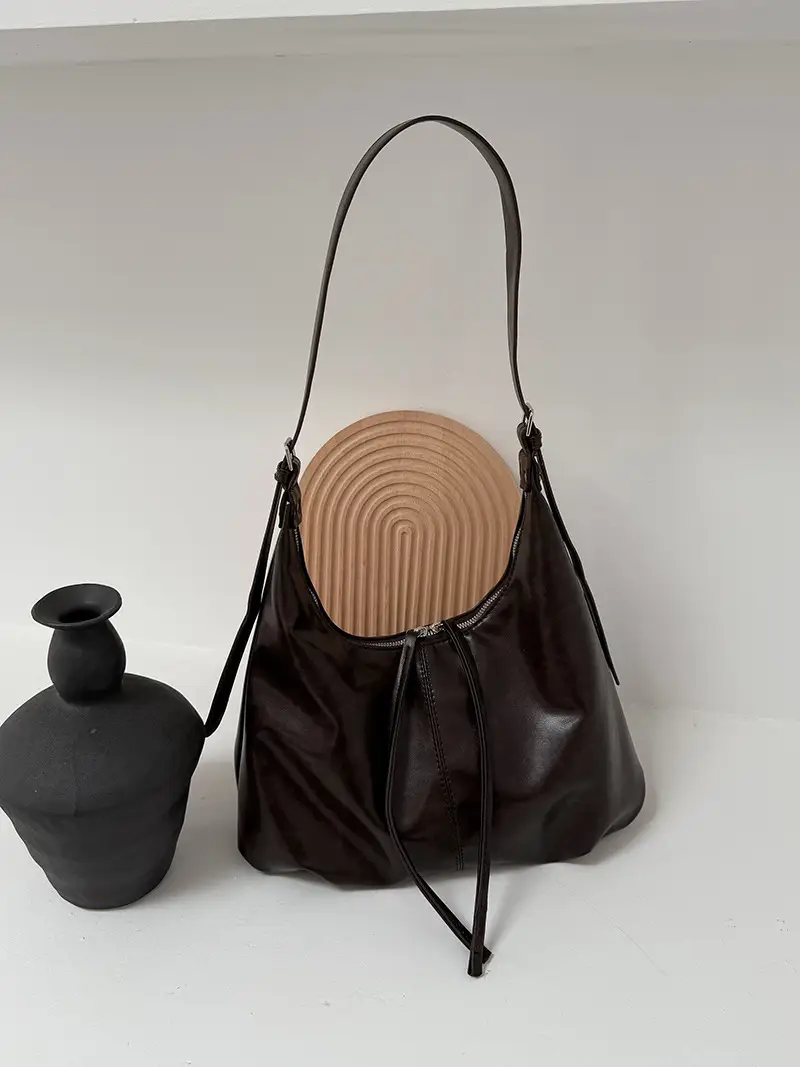 Retro Brown Shoulder Bag for Women Lazy Fashion Korean Style — feature 8