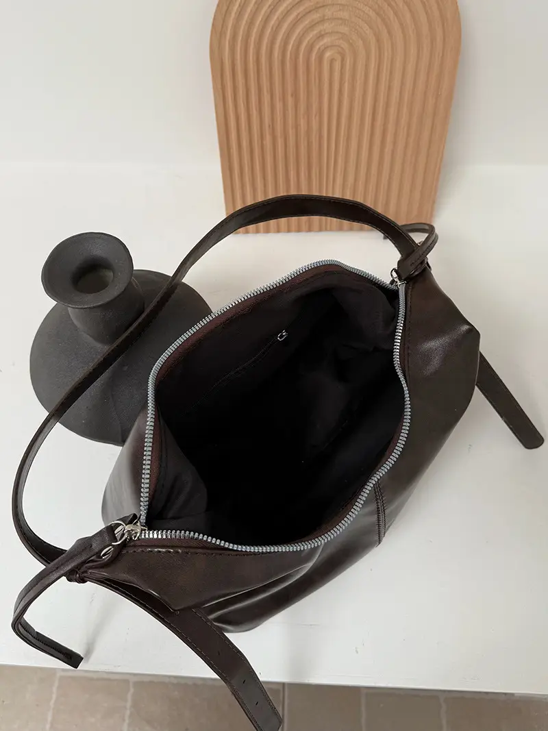 Retro Brown Shoulder Bag for Women Lazy Fashion Korean Style — feature 9