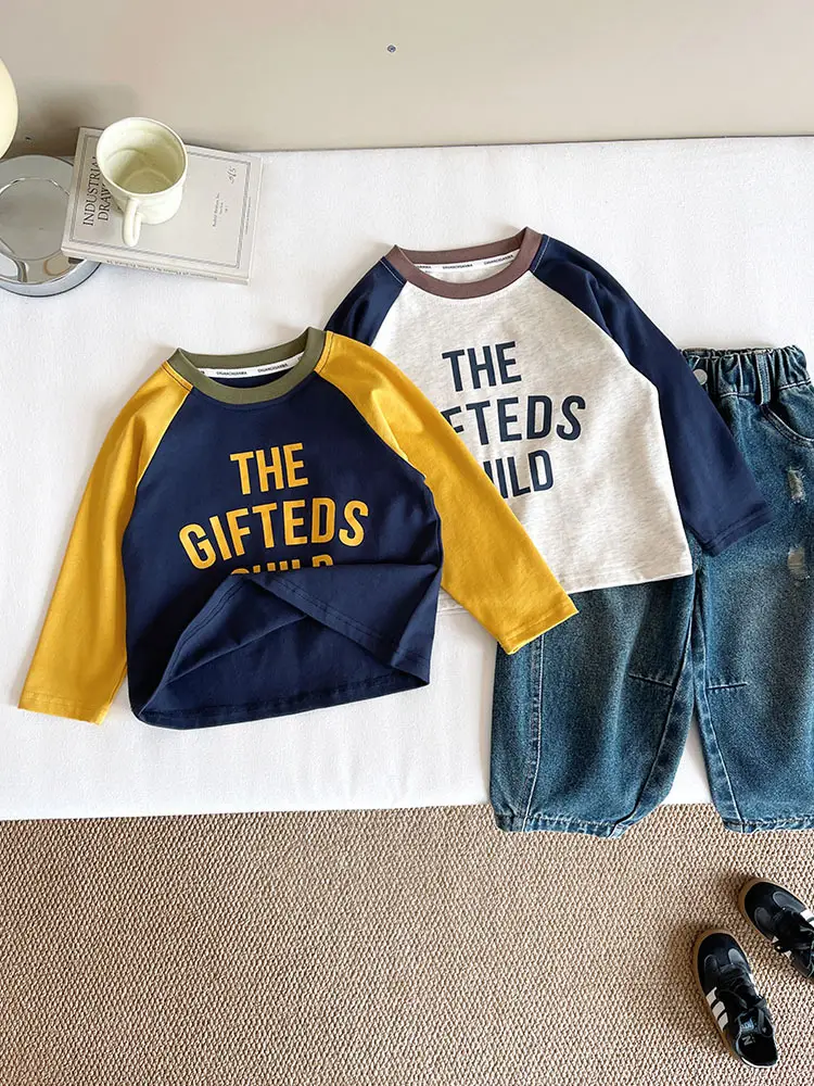 Nausicaa Raglan Sleeve T-Shirt for Boys Blue Yellow - Image 4