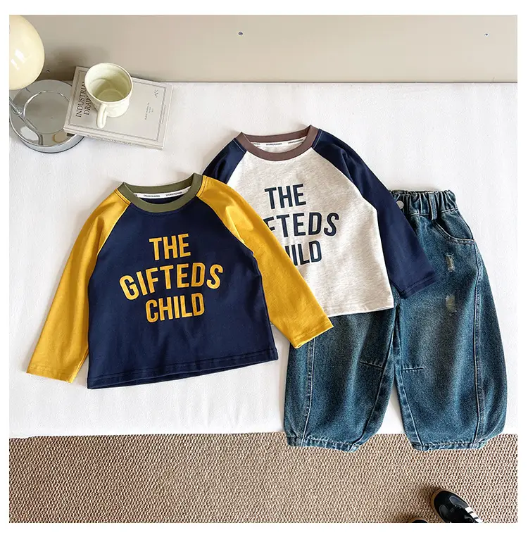 Nausicaa Raglan Sleeve T-Shirt for Boys Blue Yellow — feature 10