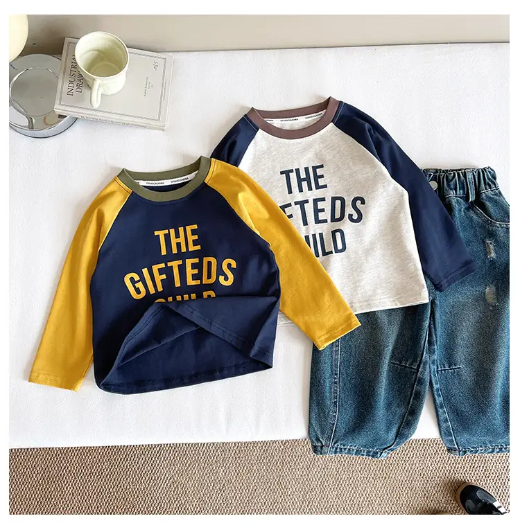 Nausicaa Raglan Sleeve T-Shirt for Boys Blue Yellow — feature 11