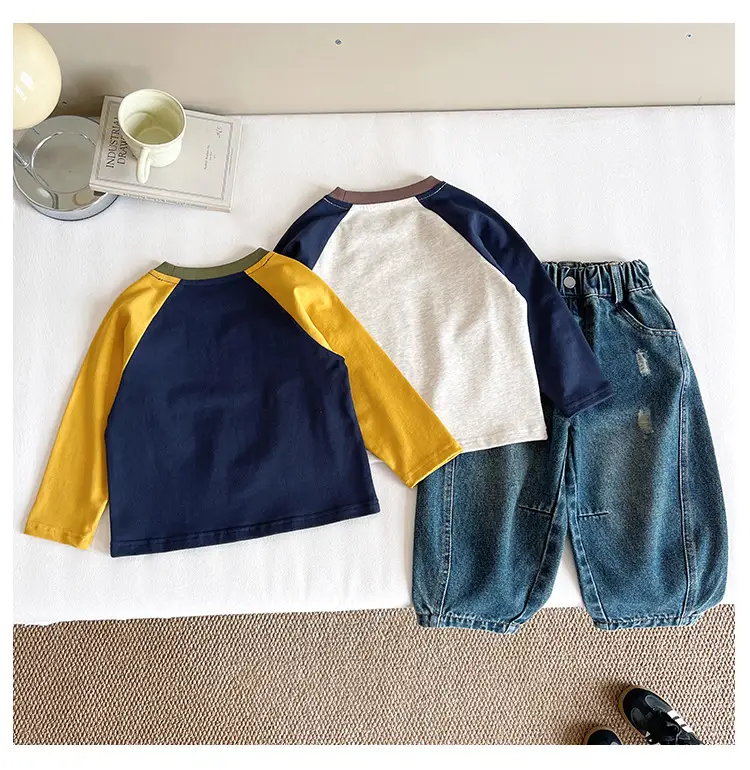 Nausicaa Raglan Sleeve T-Shirt for Boys Blue Yellow — feature 12