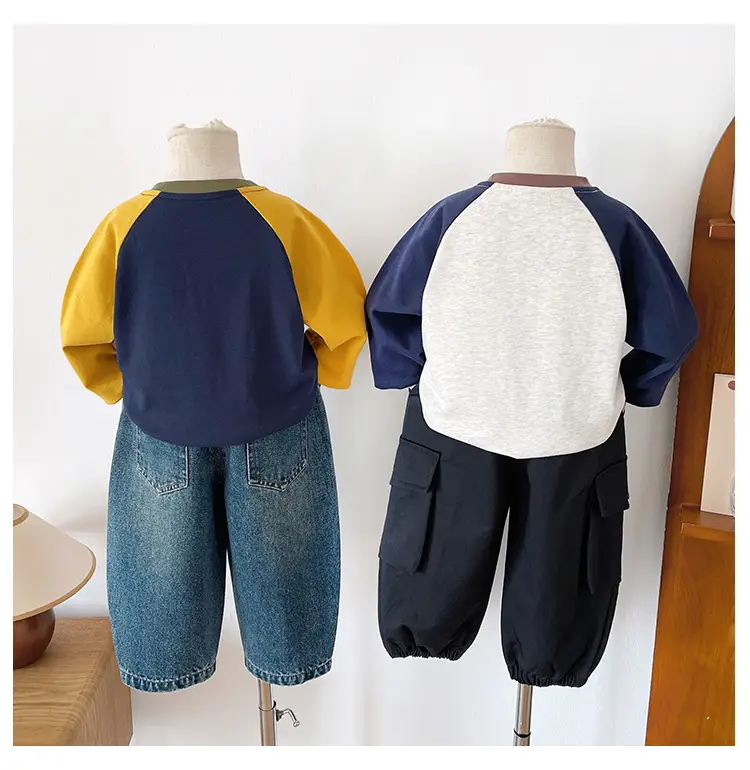 Nausicaa Raglan Sleeve T-Shirt for Boys Blue Yellow — feature 21