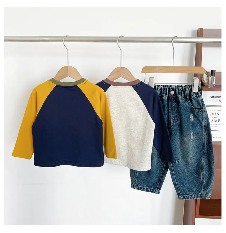 Nausicaa Raglan Sleeve T-Shirt for Boys Blue Yellow — feature 9