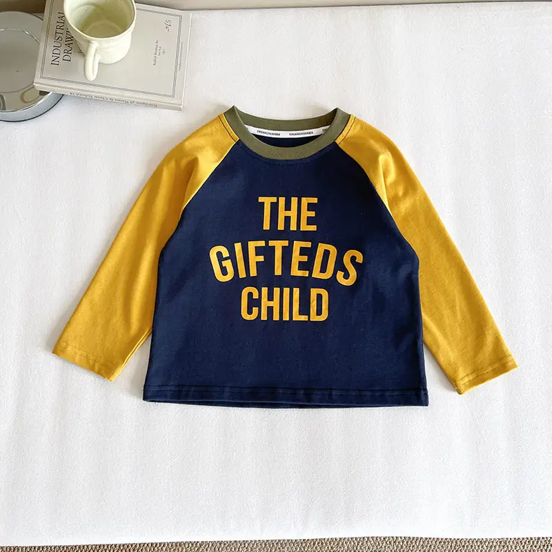 Nausicaa Raglan Sleeve T-Shirt for Boys Blue Yellow - Image 2