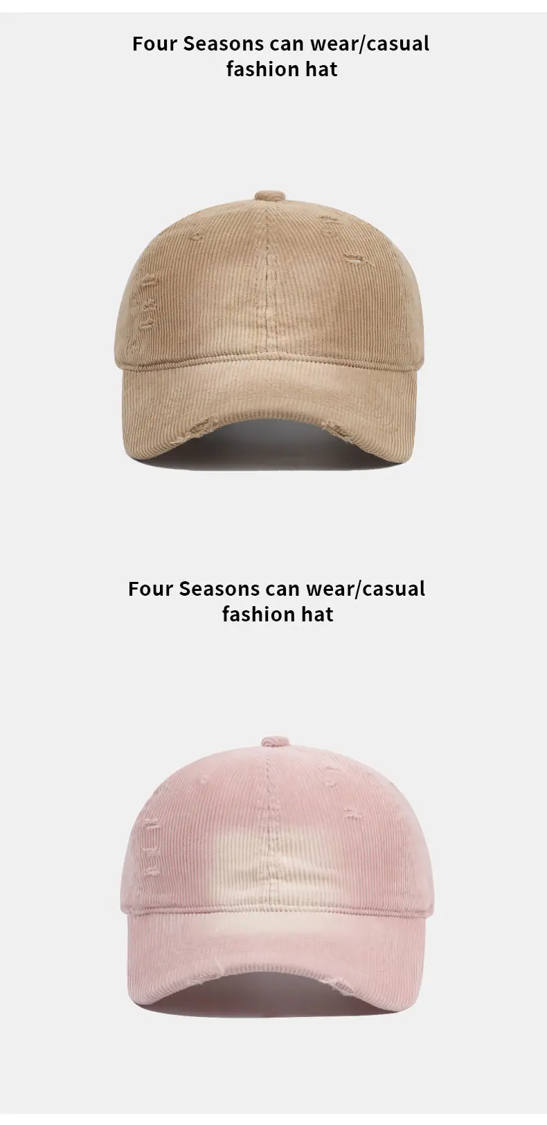 American Style Distressed Brushed Cap Brown Women — feature 12