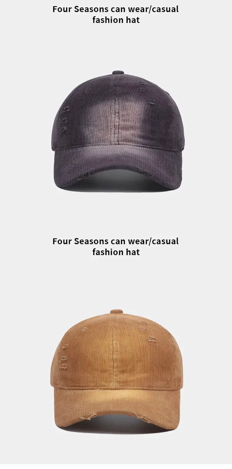 American Style Distressed Brushed Cap Brown Women — feature 13