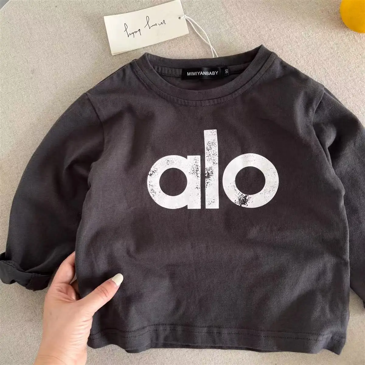 Boys Long Sleeve T-Shirt Navy Yellow "alo" 2025 - Image 6