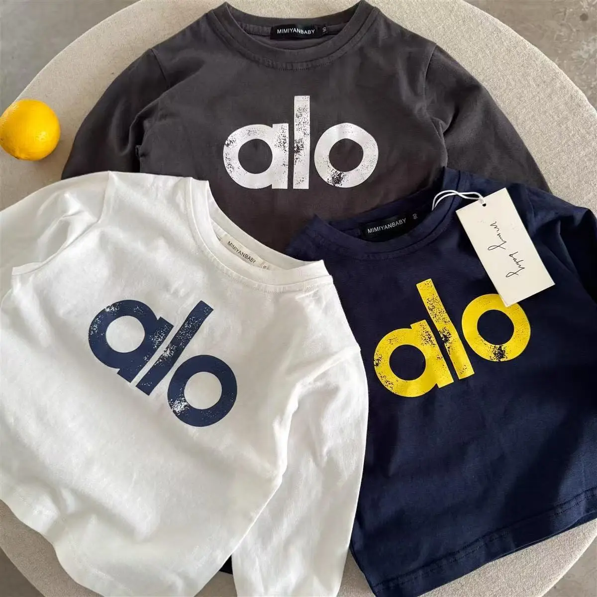 Boys Long Sleeve T-Shirt Navy Yellow "alo" 2025 — feature 1