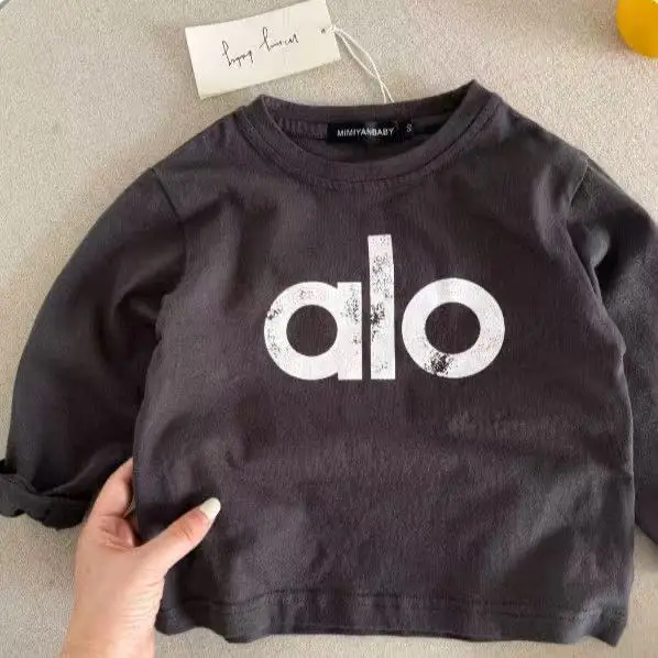 Boys Long Sleeve T-Shirt Navy Yellow "alo" 2025 - Image 2