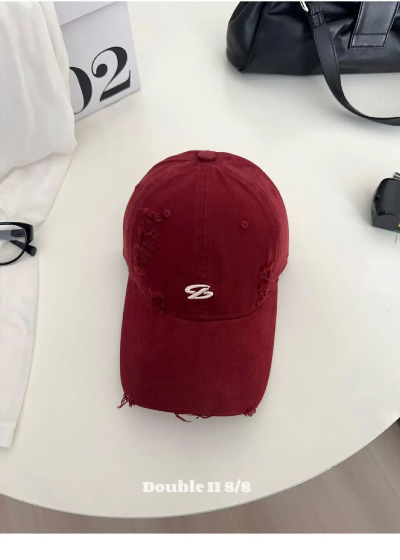 Women Pink Distressed Cap Summer Visor with Embroidery — feature 18