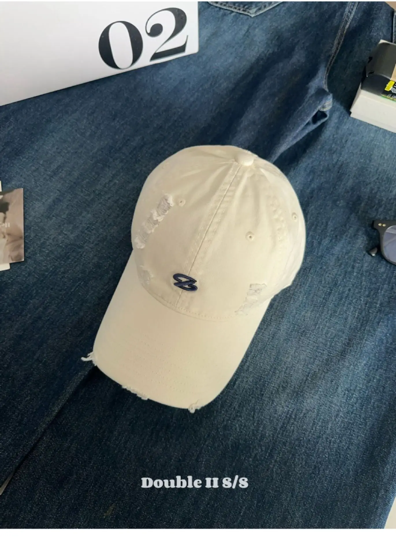 Women Pink Distressed Cap Summer Visor with Embroidery — feature 22