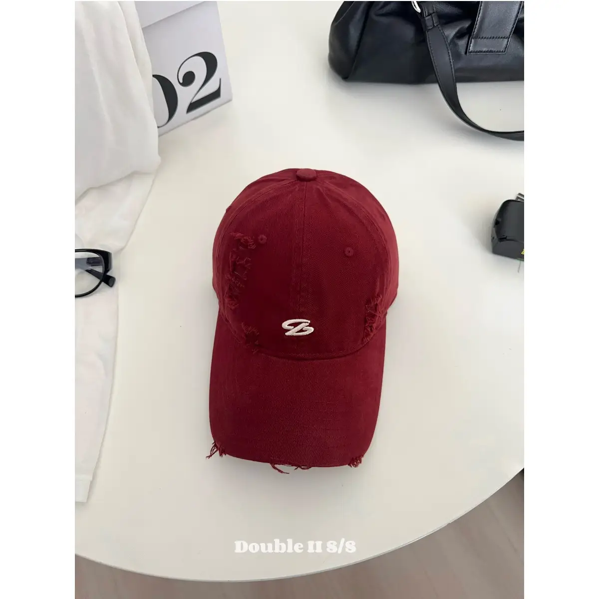 Women Pink Distressed Cap Summer Visor with Embroidery