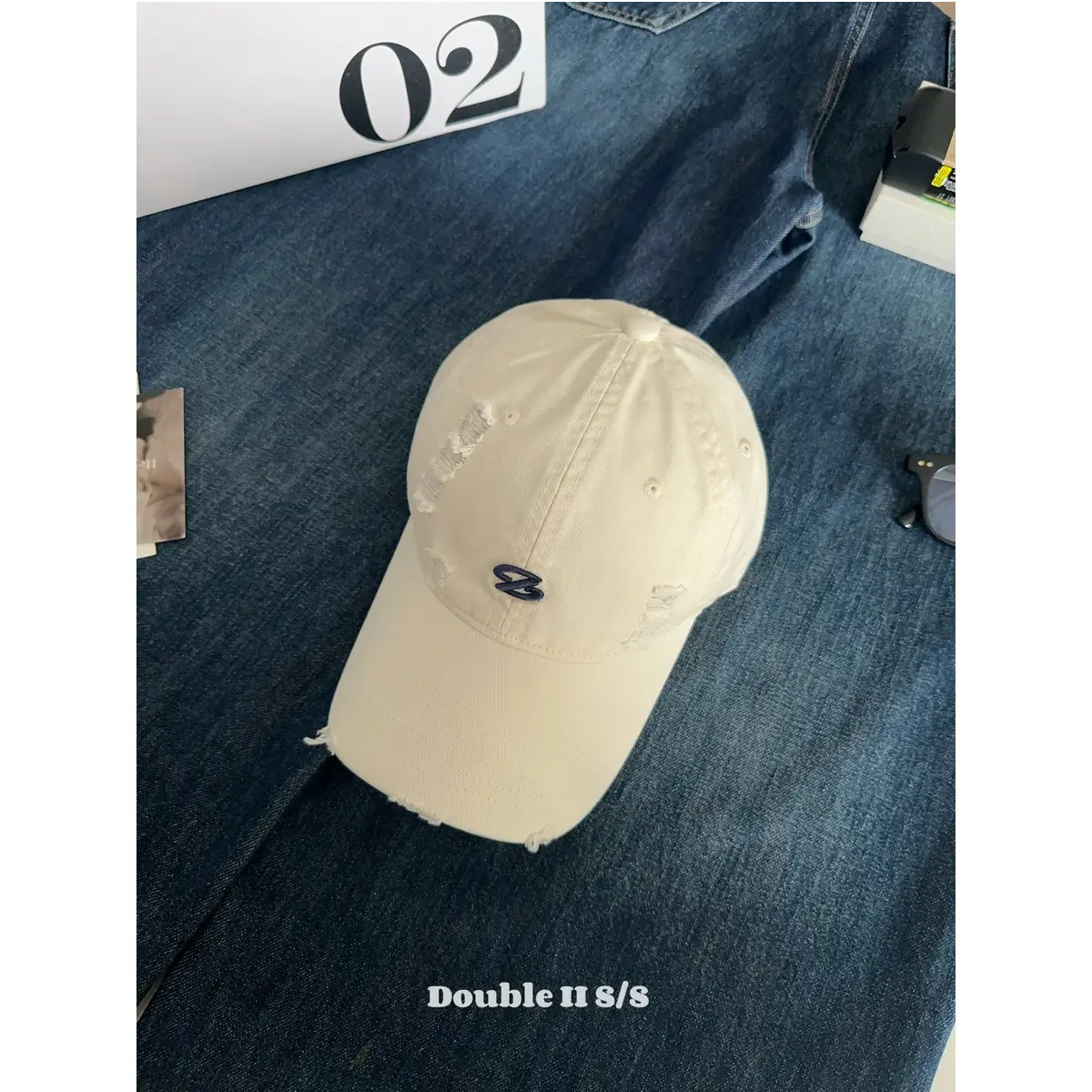 Women Pink Distressed Cap Summer Visor with Embroidery