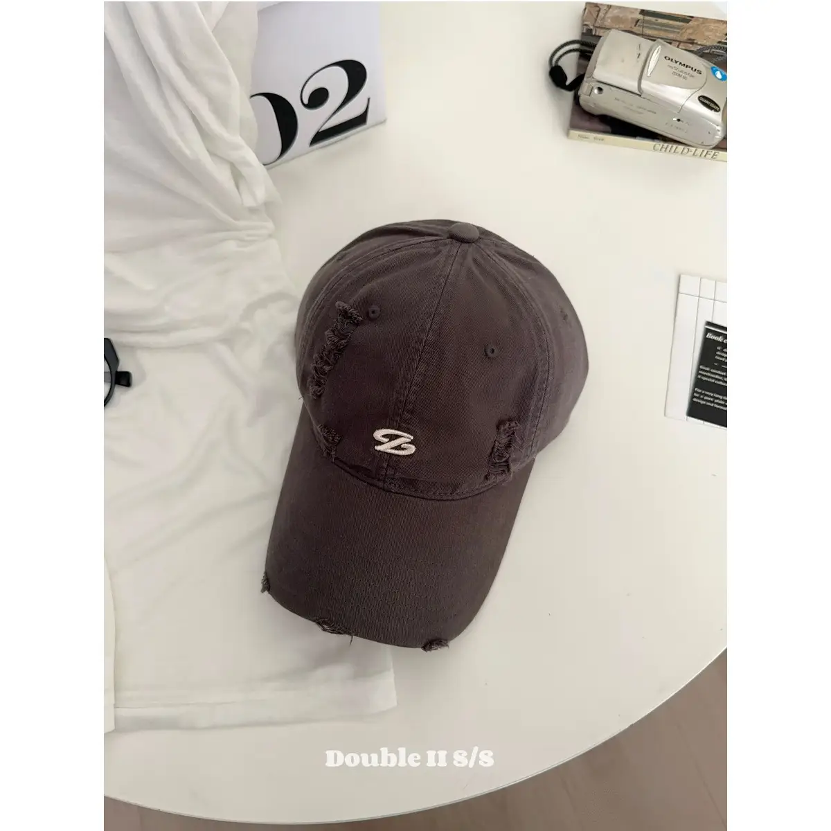Women Pink Distressed Cap Summer Visor with Embroidery