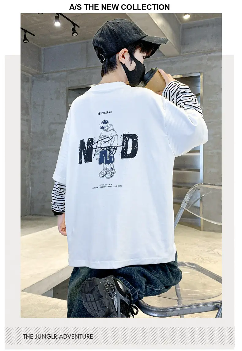 Men's White Long Sleeve T-Shirt with Graphic Print — feature 10