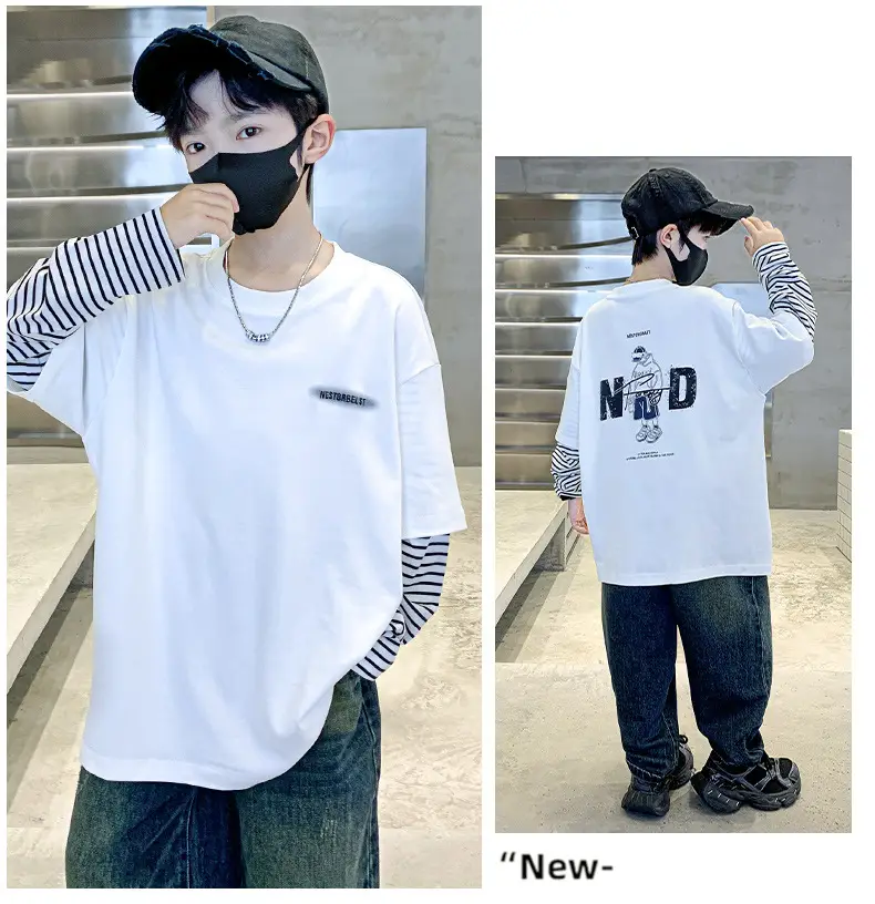 Men's White Long Sleeve T-Shirt with Graphic Print — feature 13