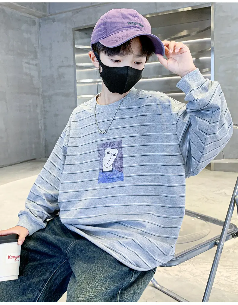 Men's White Long Sleeve T-Shirt with Graphic Print — feature 5