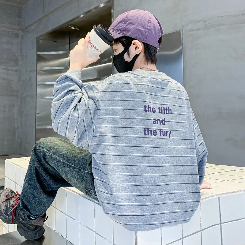 Men's White Long Sleeve T-Shirt with Graphic Print - Image 2