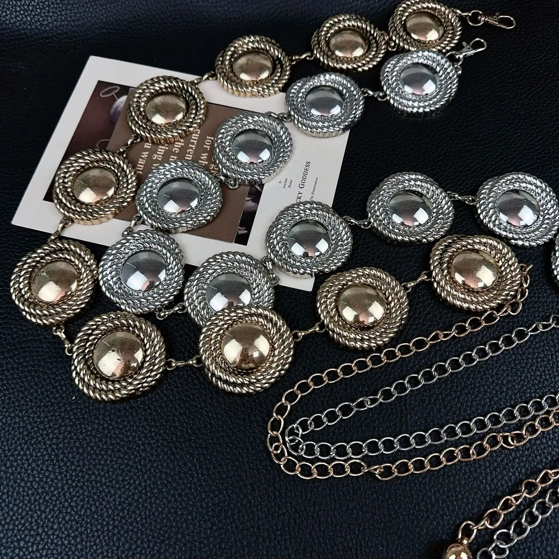 European American Retro Women's Waist Chain Metal Round Decorative Belt - Image 5