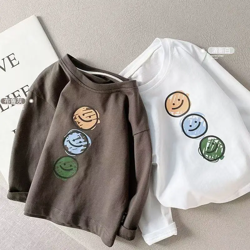 Kids Long Sleeve T-Shirts Pure Cotton Korean Style — feature 1