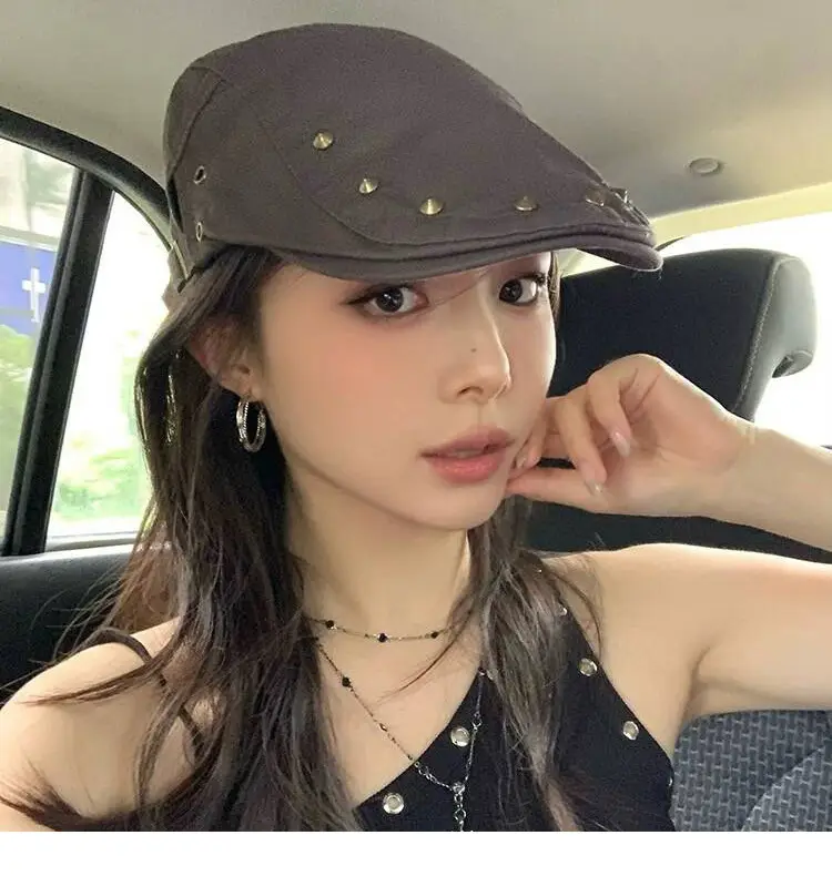 Korean Style Studded Cap for Women Spring Summer Sunshade — feature 1