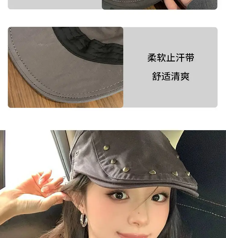 Korean Style Studded Cap for Women Spring Summer Sunshade — feature 6