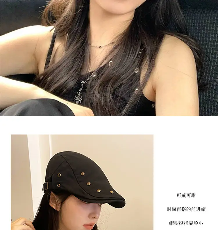 Korean Style Studded Cap for Women Spring Summer Sunshade — feature 8