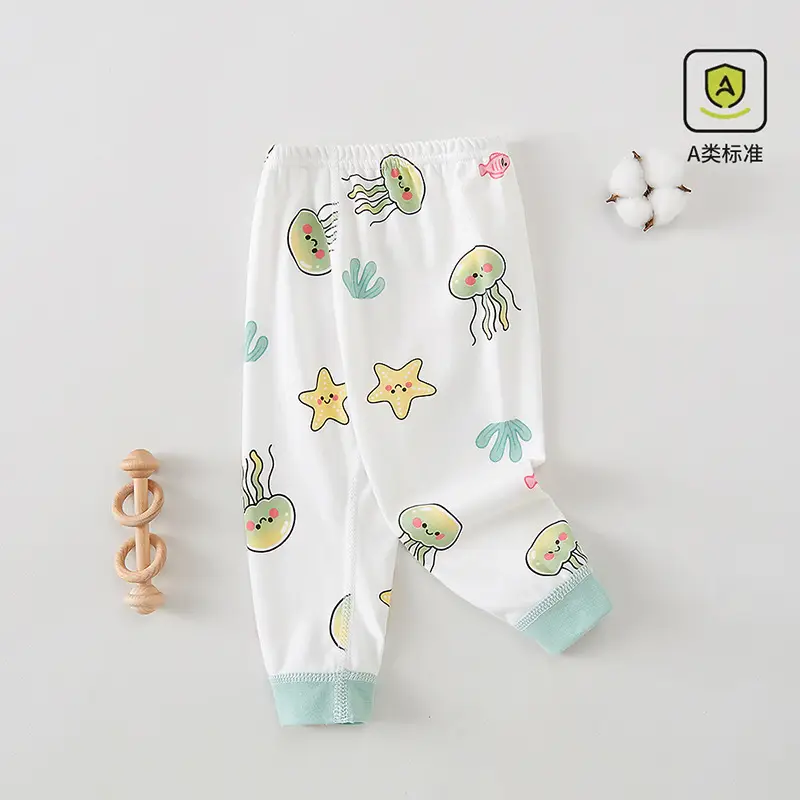 Infant Long Pants Baby Seamless Class a Pure Cotton Autumn Pants Children's Home Spring Autumn Winter Home Base Sleep Pants Leggings