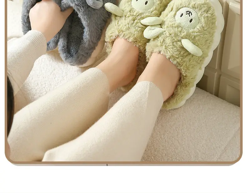 Winter Cute Sheep Wool Slippers for Women Men — feature 13