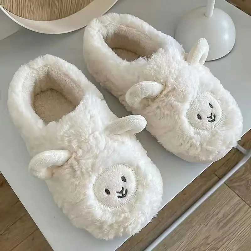 Winter Cute Sheep Wool Slippers for Women Men - Image 11