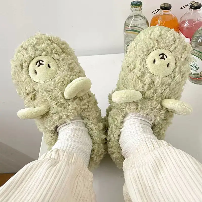 Winter Cute Sheep Wool Slippers for Women Men - Image 13