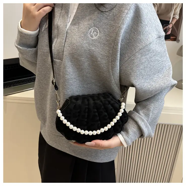 Women's Pearl Embellished Shoulder Bag 2025 Autumn — feature 8