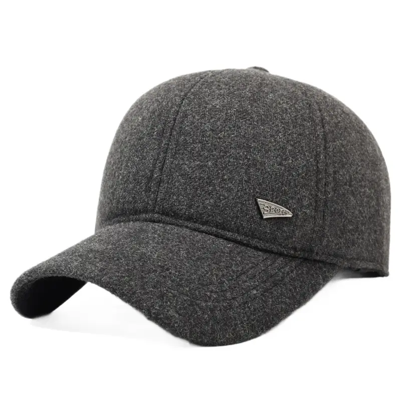 Men Winter Baseball Cap Black Warm Ear Protection - Image 8
