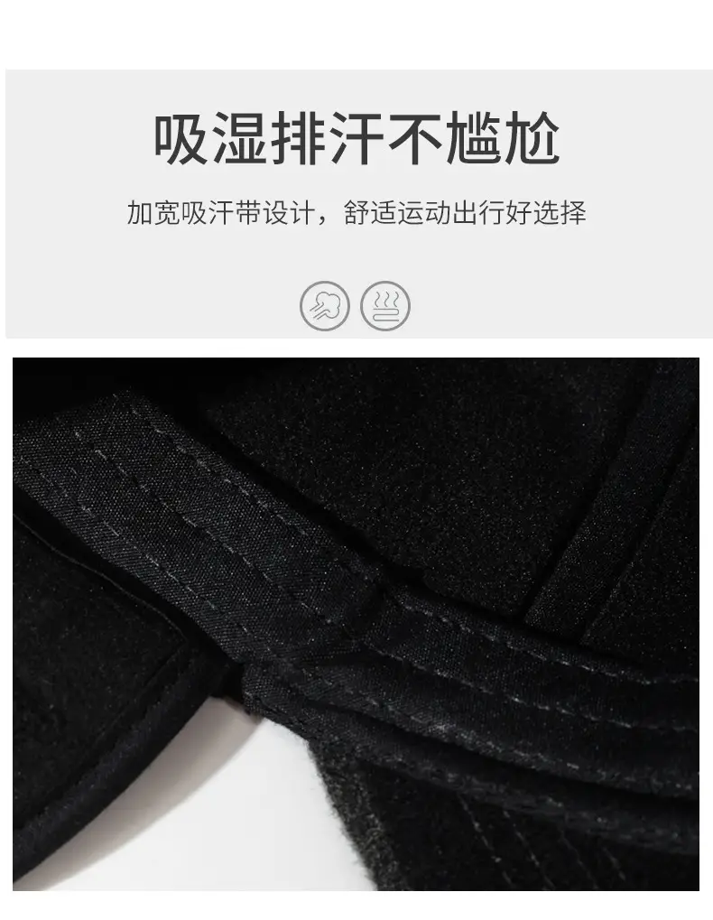 Men Winter Baseball Cap Black Warm Ear Protection — feature 3