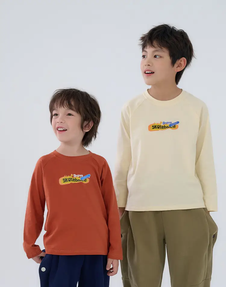 100% Cotton Long Sleeve Kids T-Shirt Boys Girls — feature 28