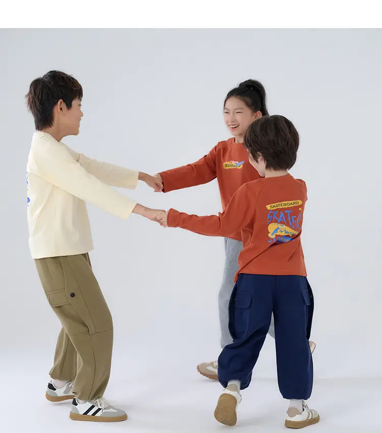 100% Cotton Long Sleeve Kids T-Shirt Boys Girls — feature 29