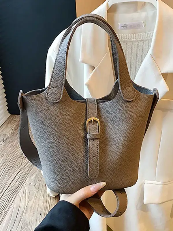 Large Capacity Crossbody Bag Brown Leather 2025