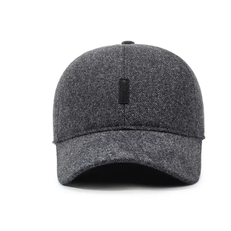 Winter Warm Grey Baseball Cap for Men - Image 5