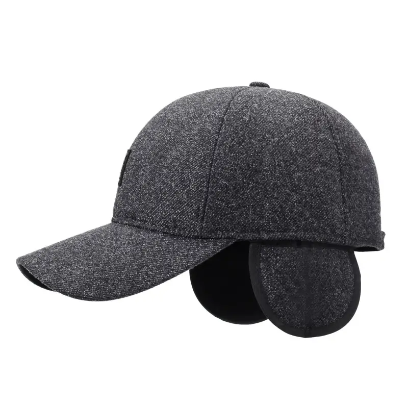 Winter Warm Grey Baseball Cap for Men - Image 7