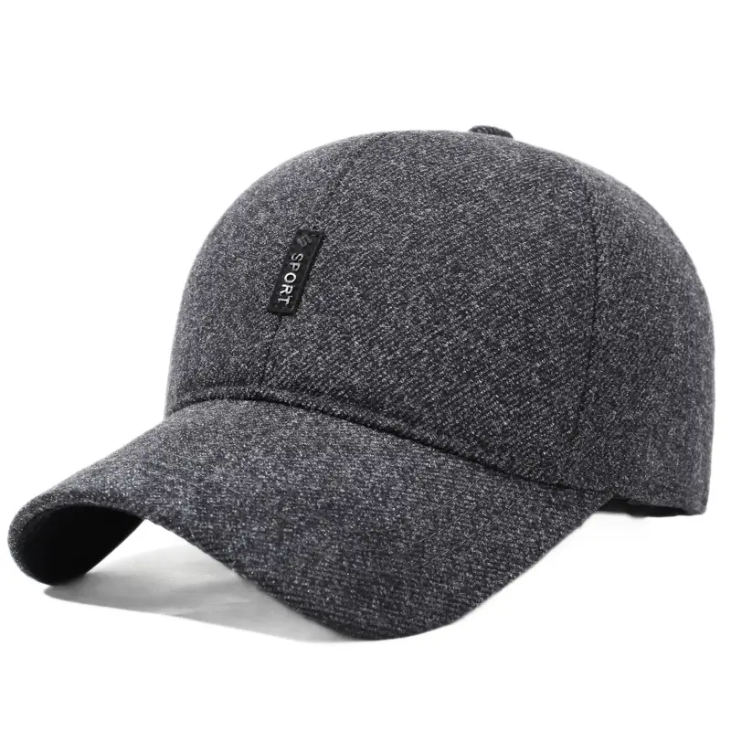 Winter Warm Grey Baseball Cap for Men - Image 8