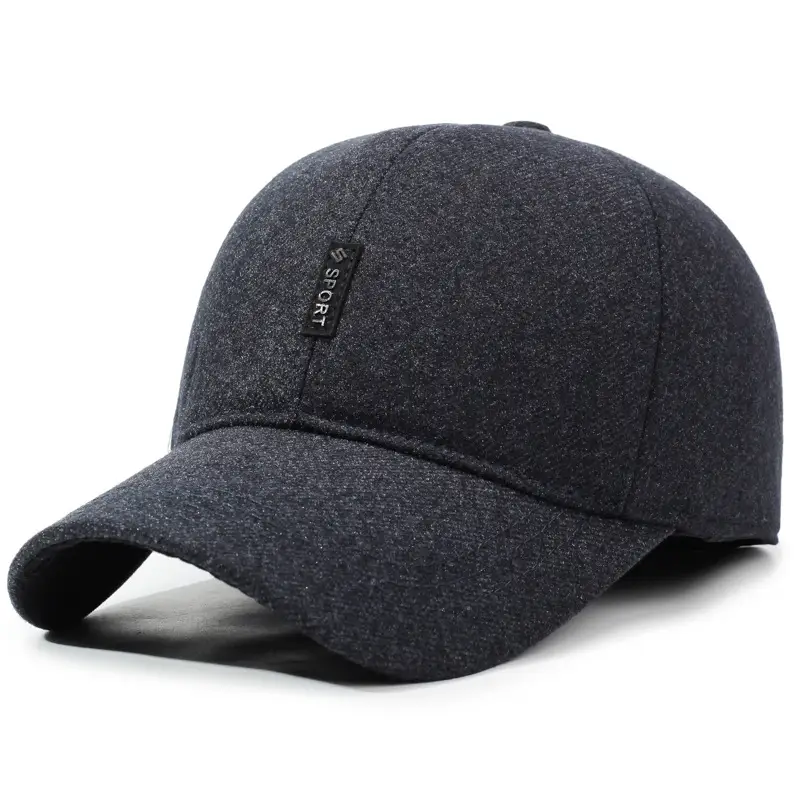 Winter Warm Grey Baseball Cap for Men - Image 3