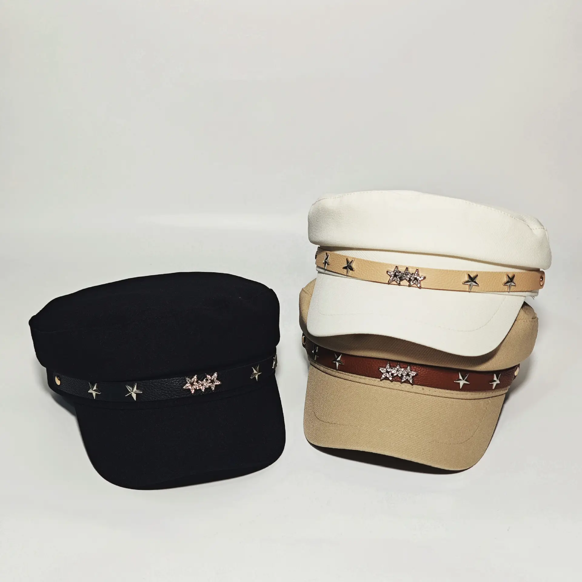 Women British Retro Anchor Navy Hat with Curved Brim