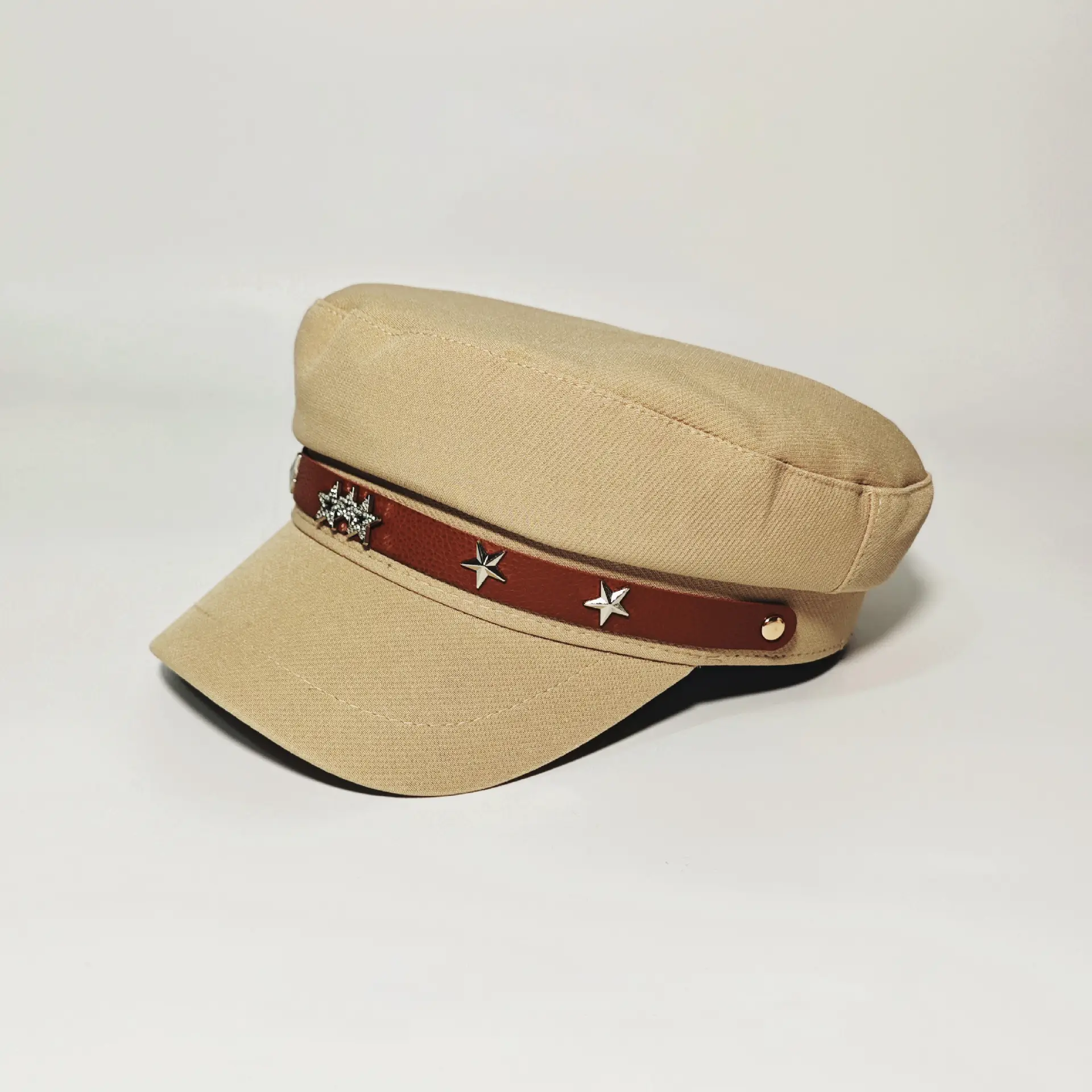 Women British Retro Anchor Navy Hat with Curved Brim