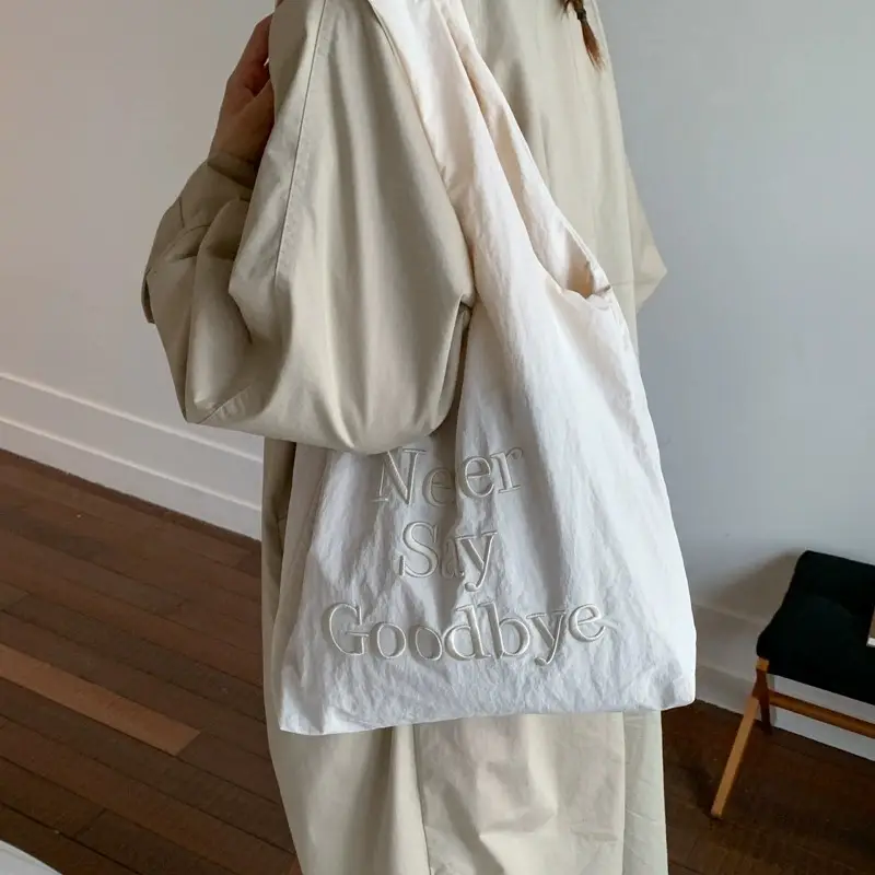 New Say Goodbye Letter Embroidered Armpit Bag Large Capacity