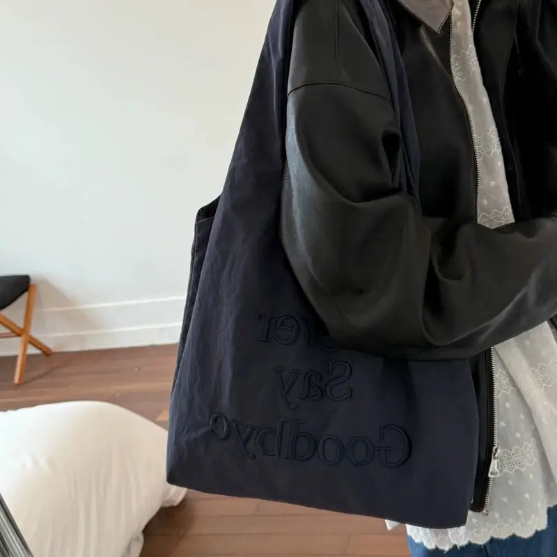 New Say Goodbye Letter Embroidered Armpit Bag Large Capacity